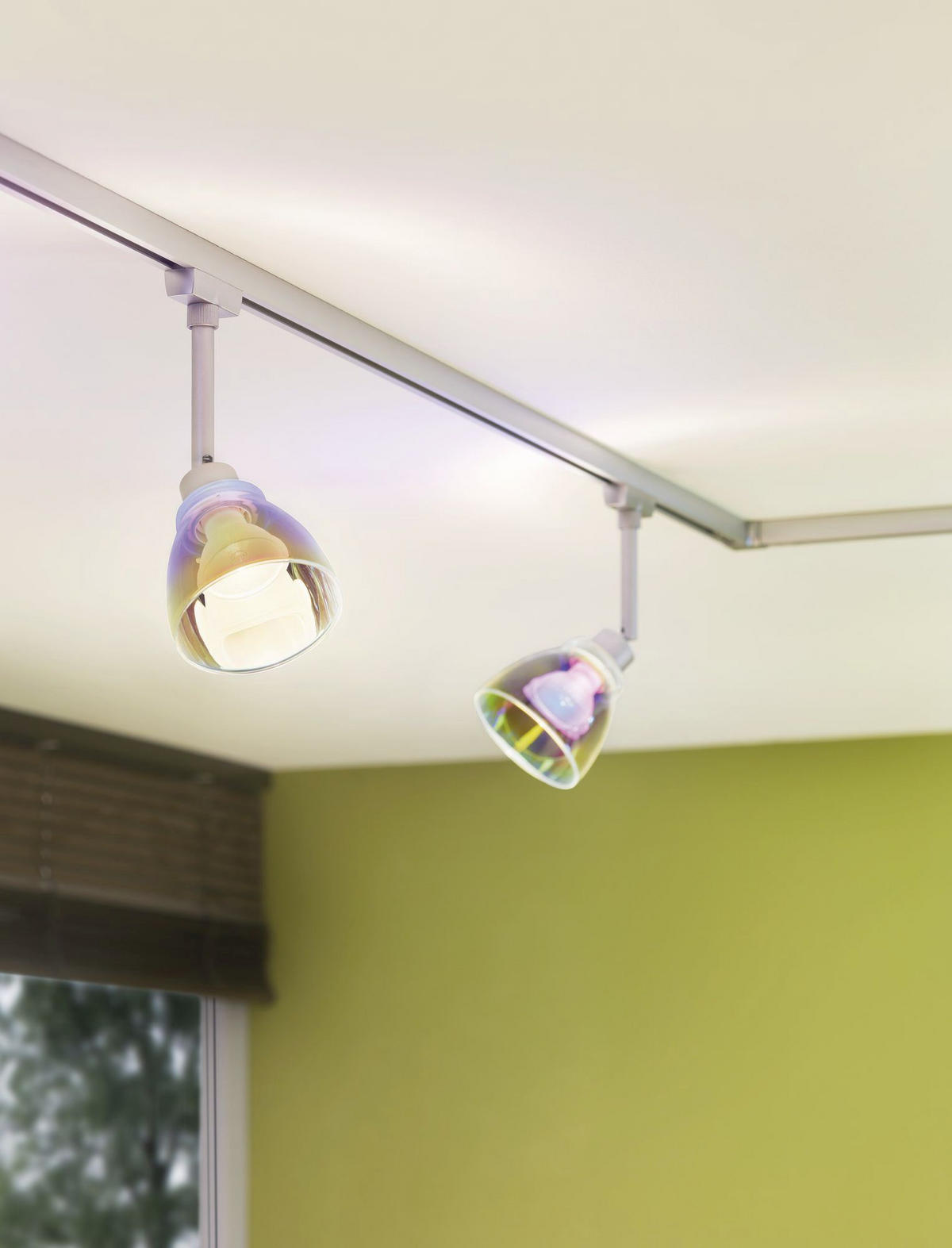 SCHIENENSYSTEM-LEUCHTENSCHIRM URail   - Multicolor, Design, Glas (8cm) - Paulmann