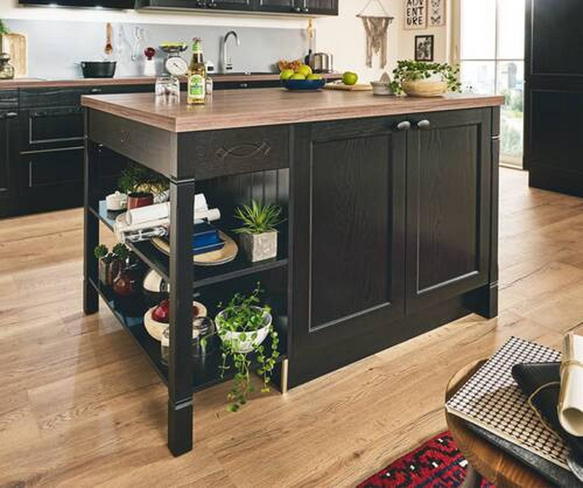 EINBAUKÜCHE BRISTOL  - Schwarz, LIFESTYLE, Holzwerkstoff - Moderano