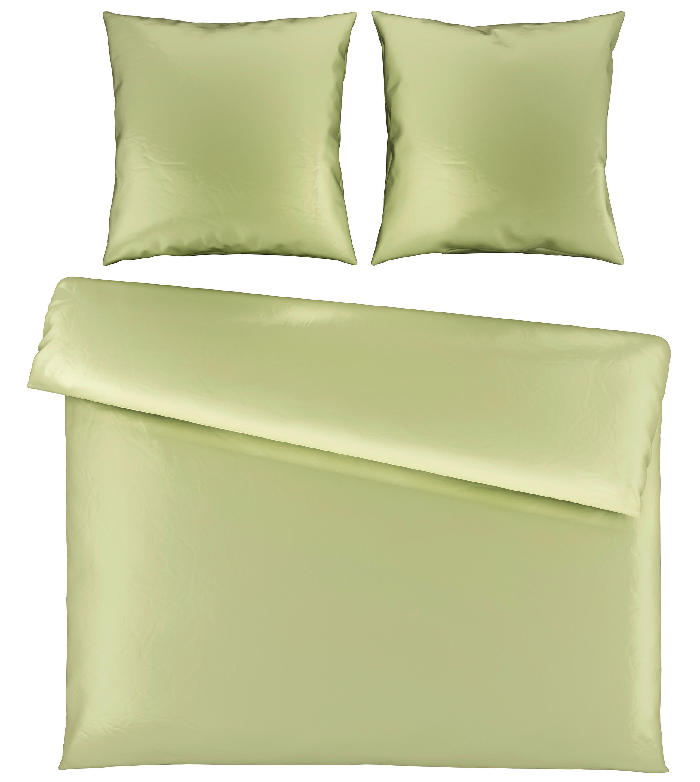 BETTWÄSCHE 3-teilig Segesta Satin 200/200 cm  - Hellgrün, MODERN, Textil (200/200cm) - Novel