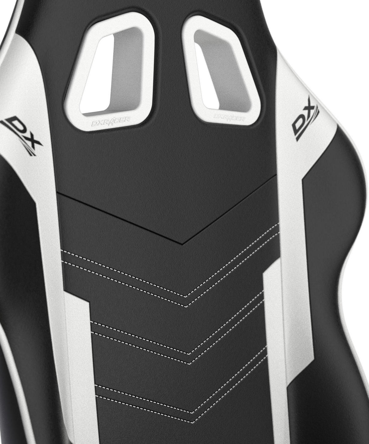 GAMINGSTUHL Weiß, Schwarz Kunststoff, Textil   - Schwarz/Weiß, MODERN, Kunststoff/Textil (67/126/67cm) - Dxracer