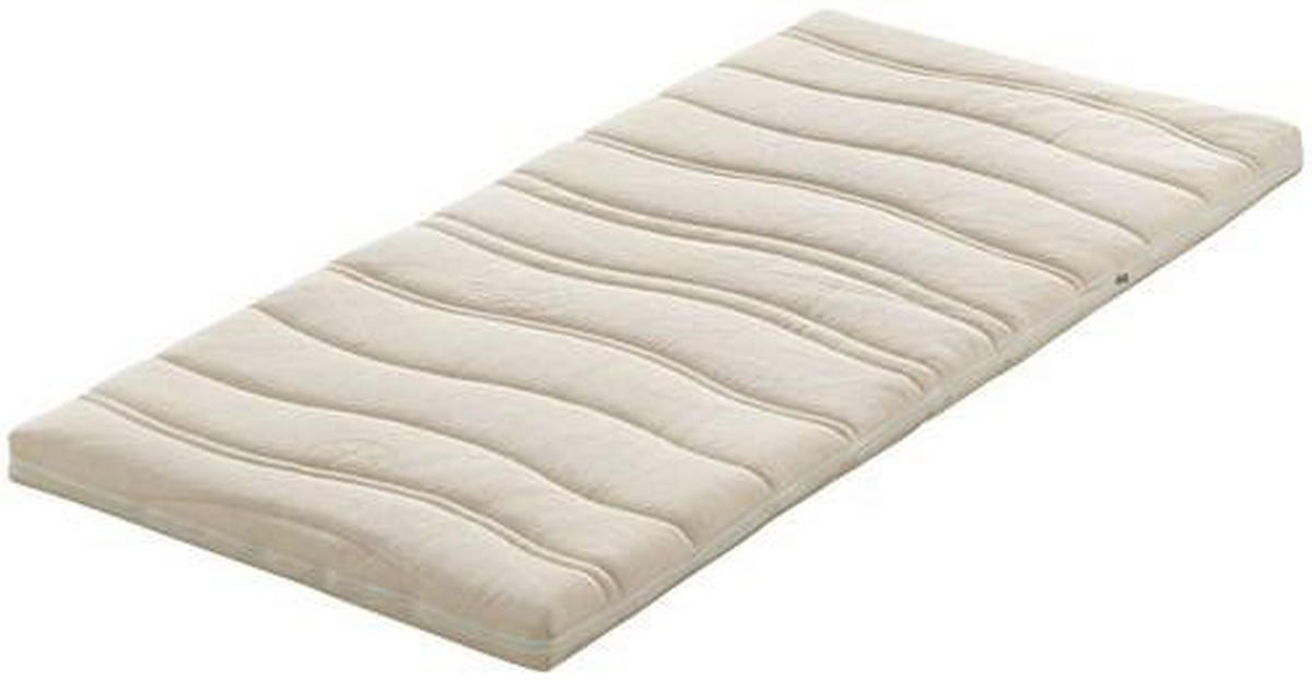 TOPPER WALDGRÜN LATEX 140/200 cm Höhe ca. 6 cm  - Weiß, Basics, Textil (140/200cm) - Linea Natura