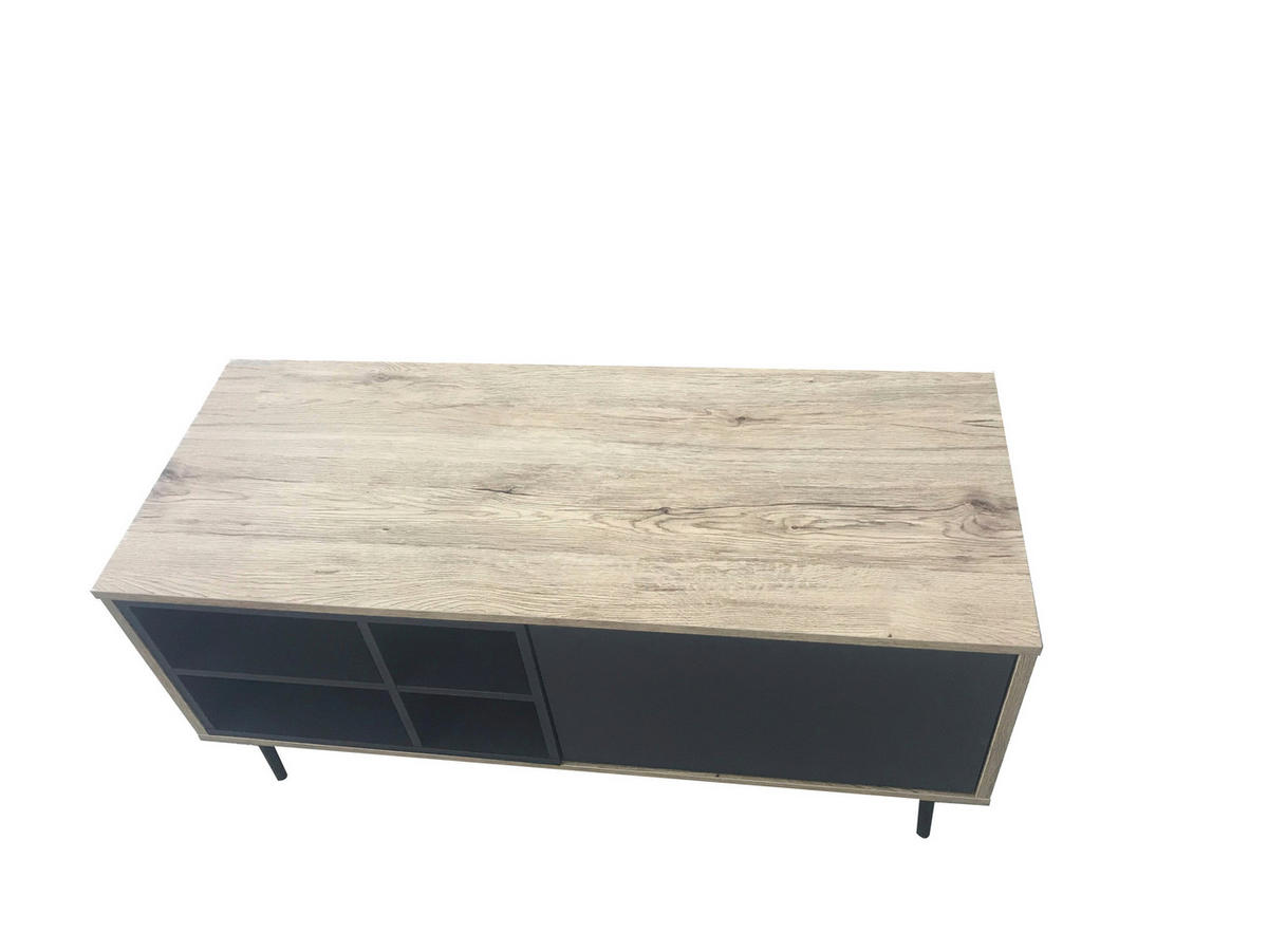 LOWBOARD  in 97,5/45/39 cm  - Anthrazit/Schwarz, Design, Holzwerkstoff/Metall (97,5/45/39cm) - Livetastic