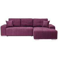 ECKSOFA in Webstoff Beere  - Beere/Silberfarben, Design, Kunststoff/Textil (280/194cm) - Carryhome