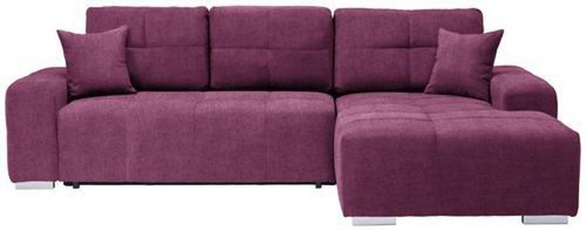 ECKSOFA in Webstoff Beere  - Beere/Silberfarben, Design, Kunststoff/Textil (280/194cm) - Carryhome