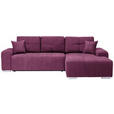 ECKSOFA in Webstoff Beere  - Beere/Silberfarben, Design, Kunststoff/Textil (280/194cm) - Carryhome