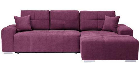 ECKSOFA in Webstoff Beere  - Beere/Silberfarben, Design, Kunststoff/Textil (280/194cm) - Carryhome