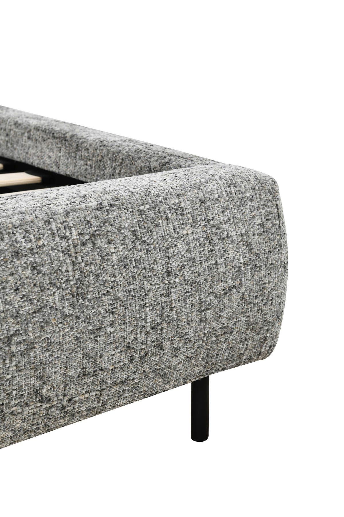 POLSTERBETT 180/200 cm,  in Eichefarben, gepolstertes Kopfteil, Lattenrost,  - Eichefarben/Schwarz, Design, Holz/Textil (180/200cm) - Boxxx