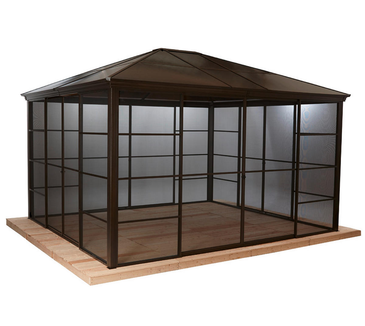 PAVILLON 427/296/362 cm   - Bronzefarben, Basics, Kunststoff/Metall (427/296/362cm)