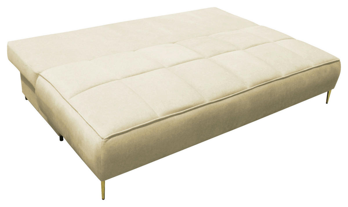 SCHLAFSOFA in Velours Beige  - Beige/Goldfarben, Design, Textil/Metall (200/90/97cm) - MID.YOU
