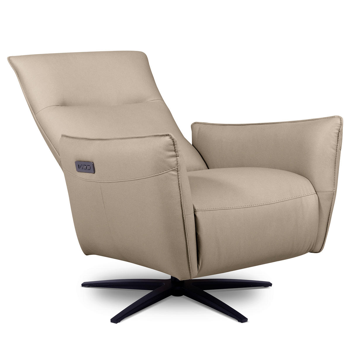 RELAXSESSEL Textil Taupe  - Taupe/Schwarz, Design, Textil/Metall (77/107/88cm) - Livetastic