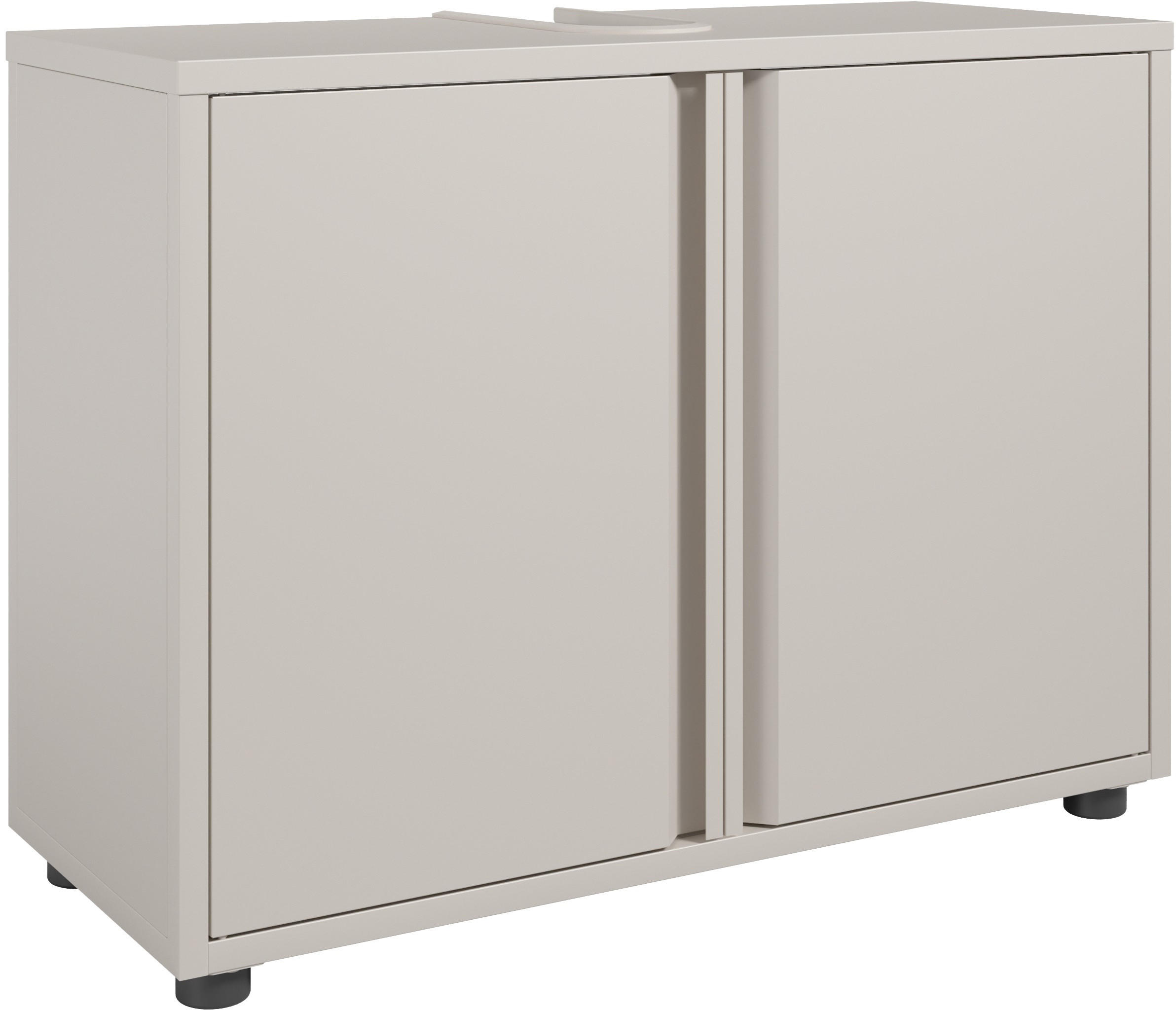 WASCHBECKENUNTERSCHRANK 80/60/33 cm  - Kaschmir/Schwarz, Design, Kunststoff/Metall (80/60/33cm) - home24