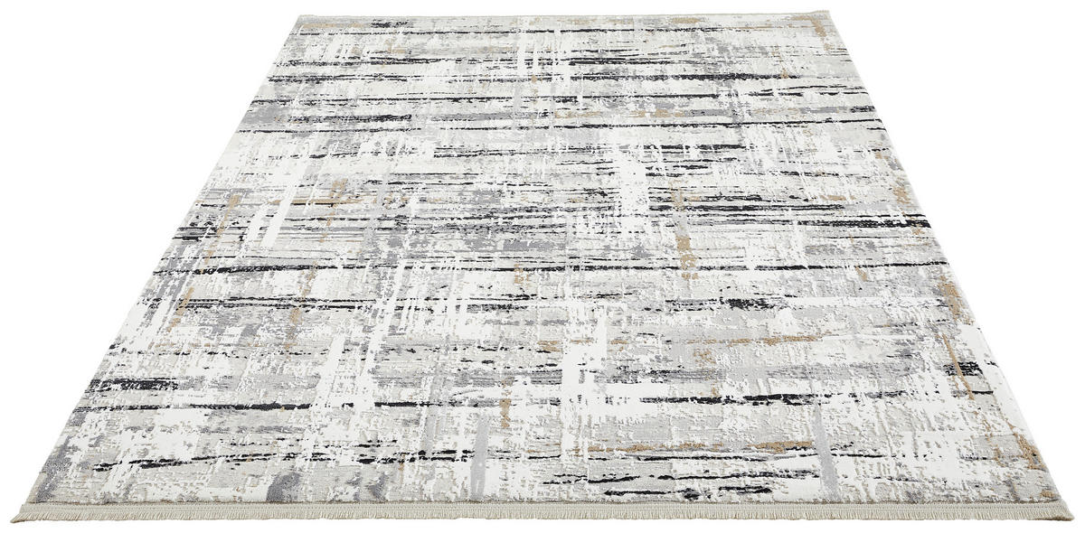 VÄVD MATTA 80/150 cm Perugia  - vit/mörkgrå, Design, textil (80/150cm) - Novel