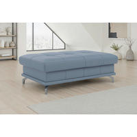 HOCKER COSTELLO E Echtleder Graublau  - Graublau/Schwarz, Basics, Leder/Metall (133/47/72cm) - Sit & More
