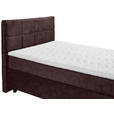 BOXSPRINGBETT 140/200 cm  in Aubergine  - Aubergine/Schwarz, Design, Holzwerkstoff/Kunststoff (140/200cm) - Xora