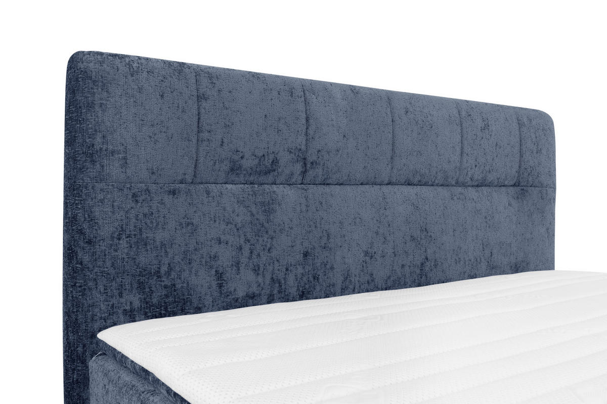 BOXSPRINGBETT 180/200 cm  in Blau  - Blau/Schwarz, Design, Textil/Metall (180/200cm) - Esposa