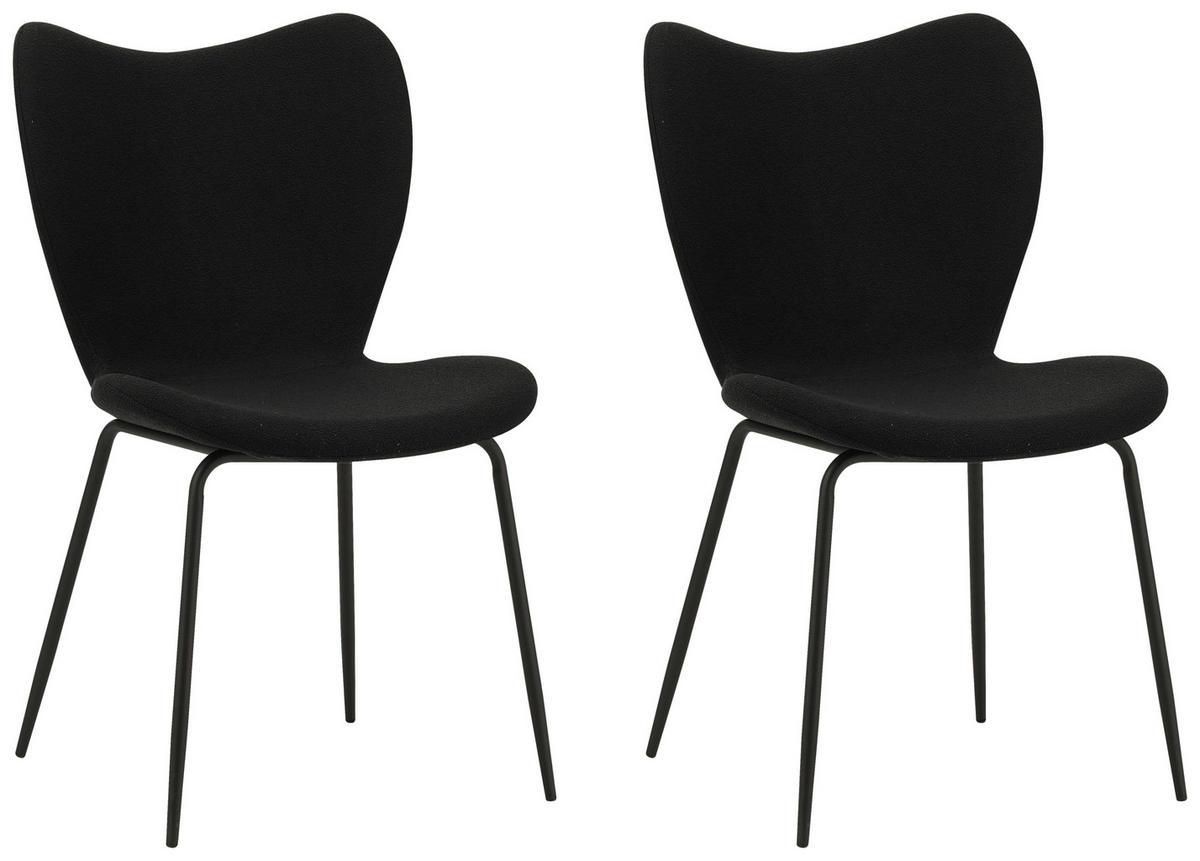 SADA ŽIDLÍ 2 kusy - černá, Moderní, kov/textil (50/88,5/42cm) - MID.YOU