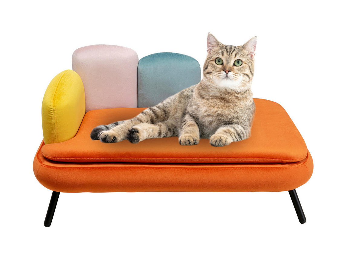 KATZENSOFA - Orange, Basics, Textil/Metall (85/47/54cm) - Kare-Design