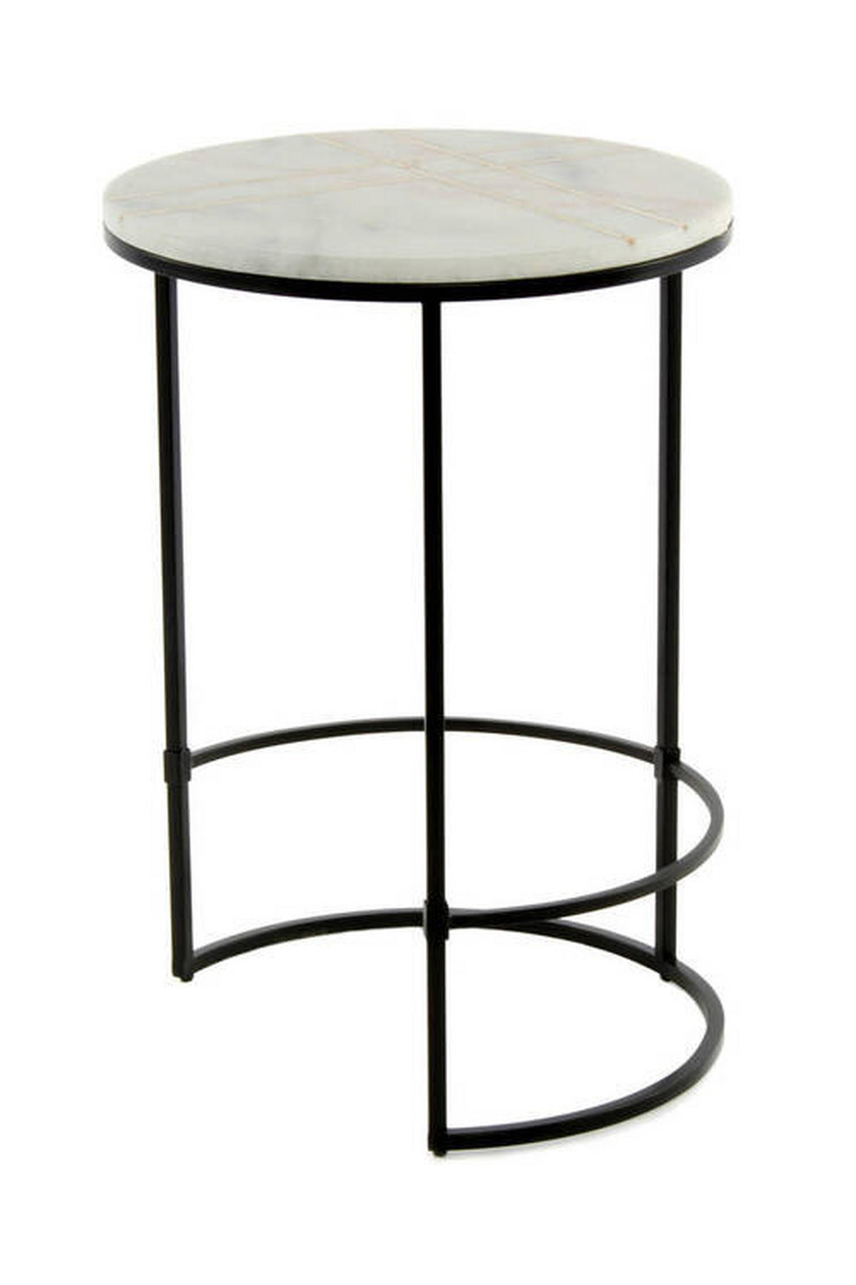 ODKLÁDACÍ STOLEK, černá, bílá - bílá/černá, Design, kov/kámen (44,5/44,5/64cm)