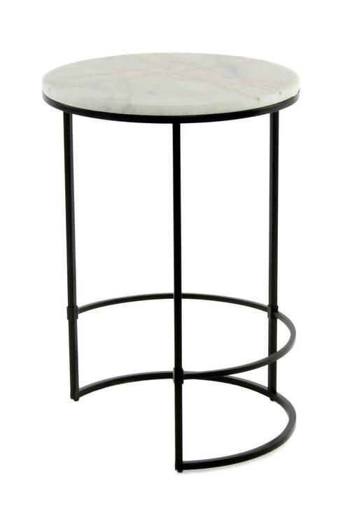 XXXL PRÍRUČNÝ STOLÍK, čierna, biela