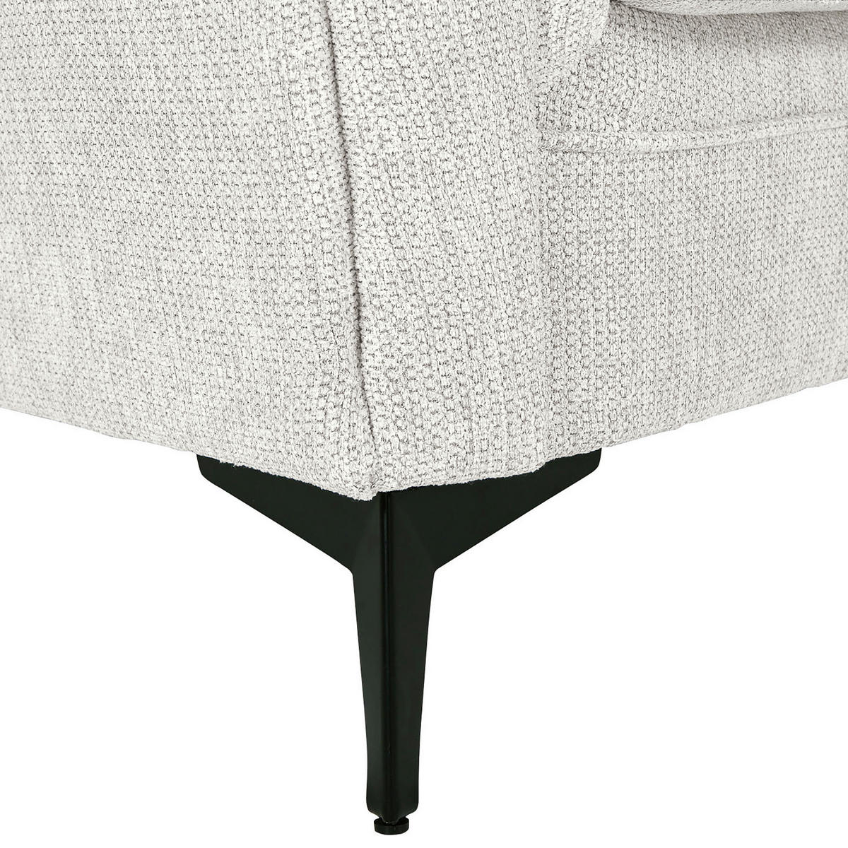 MEGASOFA Chenille Beige  - Beige/Schwarz, ROMANTIK / LANDHAUS, Textil/Metall (273/50-79/125cm) - Landscape