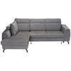 ECKSOFA Dunkelgrau Chenille  - Dunkelgrau/Schwarz, KONVENTIONELL, Textil/Metall (185/240cm) - Carryhome