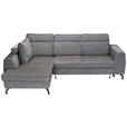 ECKSOFA Dunkelgrau Chenille - Dunkelgrau/Schwarz, KONVENTIONELL, Textil/Metall (185/240cm) - Carryhome