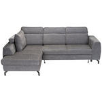 ECKSOFA Dunkelgrau Chenille  - Dunkelgrau/Schwarz, KONVENTIONELL, Textil/Metall (185/240cm) - Carryhome