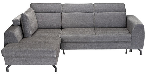 ECKSOFA Dunkelgrau Chenille - Dunkelgrau/Schwarz, KONVENTIONELL, Textil/Metall (185/240cm) - Carryhome