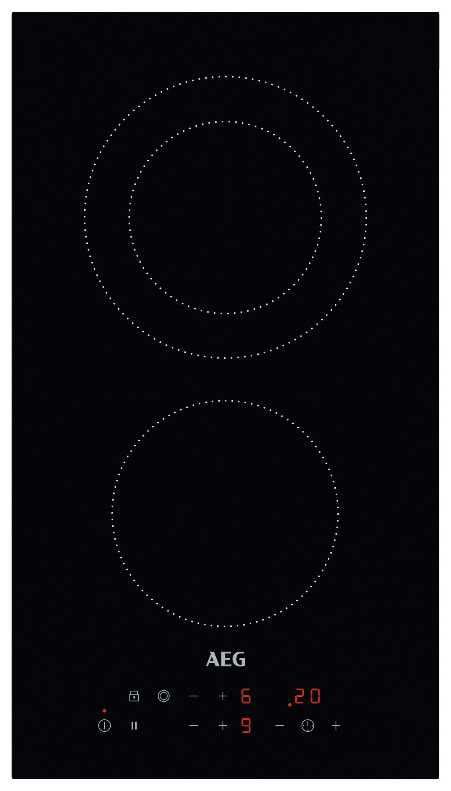 AEG Glaskeramikkochfeld Schwarz 29x52 cm