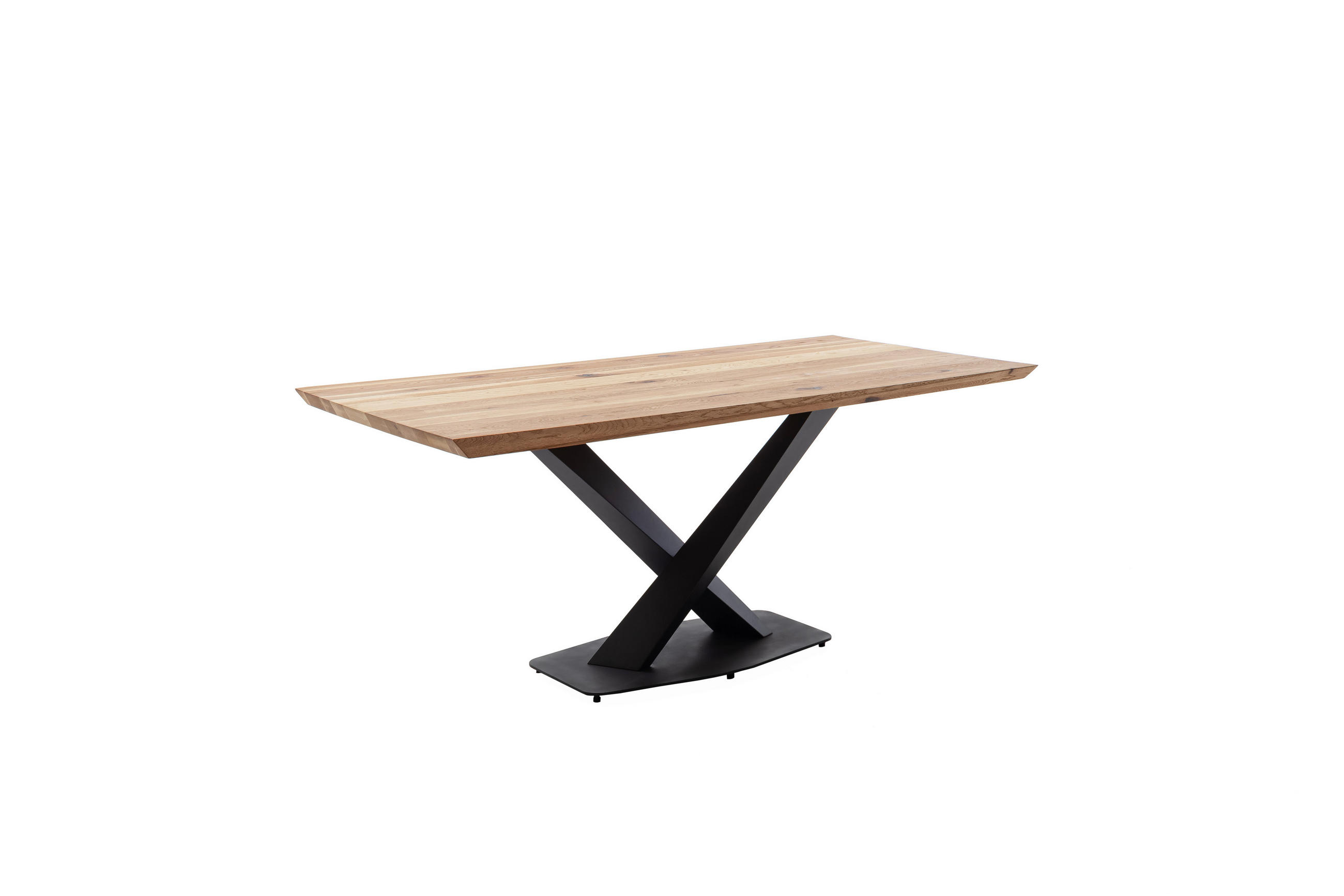 ESSTISCH Holz 180/90/74 cm  - Eichefarben/Schwarz, Konventionell, Holz/Metall (180/90/74cm) - MID.YOU