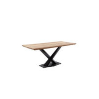 ESSTISCH 200/100/74 cm Echtholz  Holz rechteckig Eichefarben  - Eichefarben/Schwarz, KONVENTIONELL, Holz/Metall (200/100/74cm) - MID.YOU