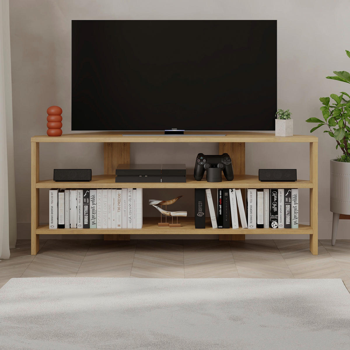 LOWBOARD  in 114/45/36 cm  - Eichefarben, Design, Holzwerkstoff (114/45/36cm) - Livetastic