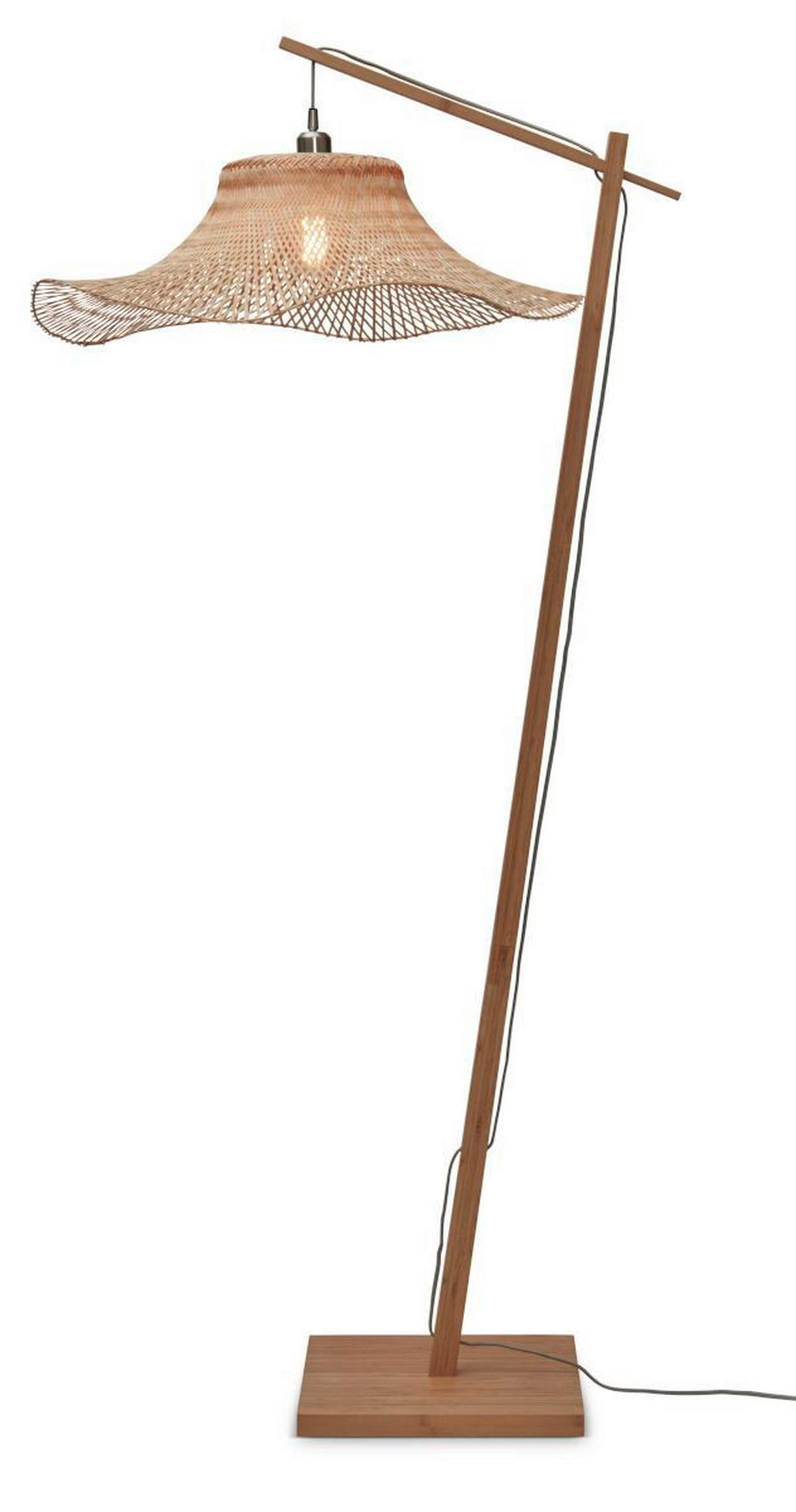 STEHLEUCHTE 65/83/176 cm    - Schwarz/Naturfarben, Trend (65/83/176cm) - Good & Mojo
