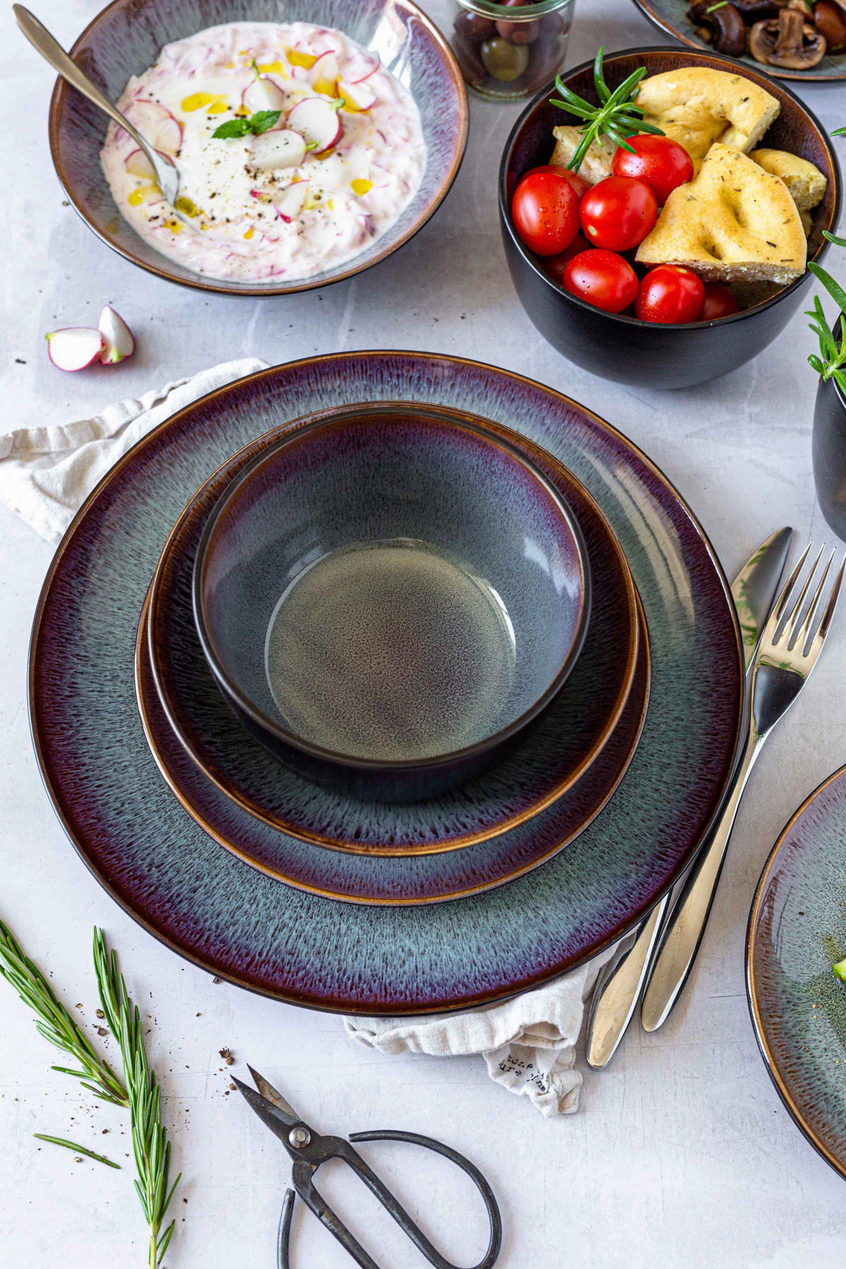 KOMBISERVICE 20-teilig 4 Personen  - Basics, Keramik - Mäser