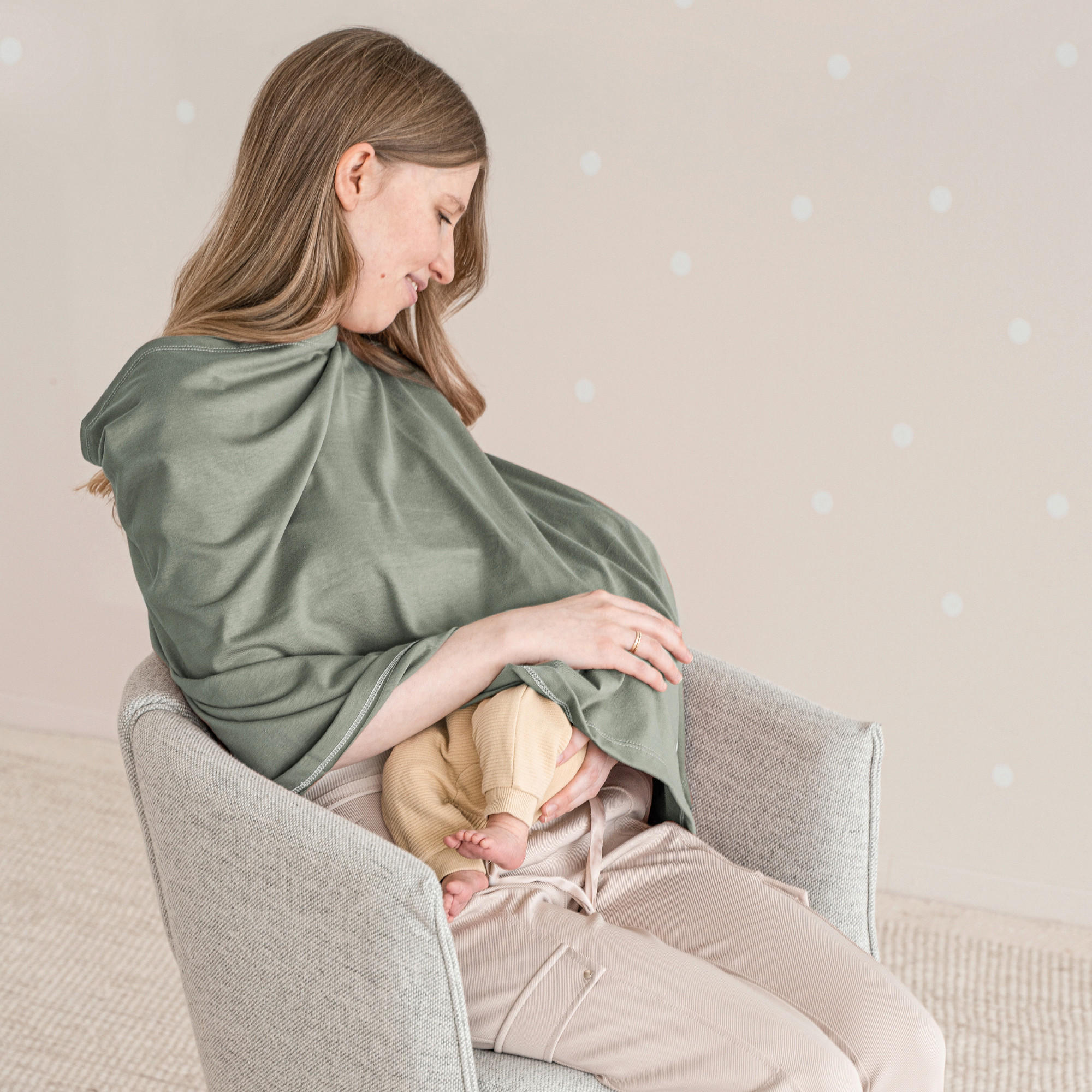 PONCHO 74/60 cm    - Olivgrün, Basics, Textil (74/60cm) - Zöllner