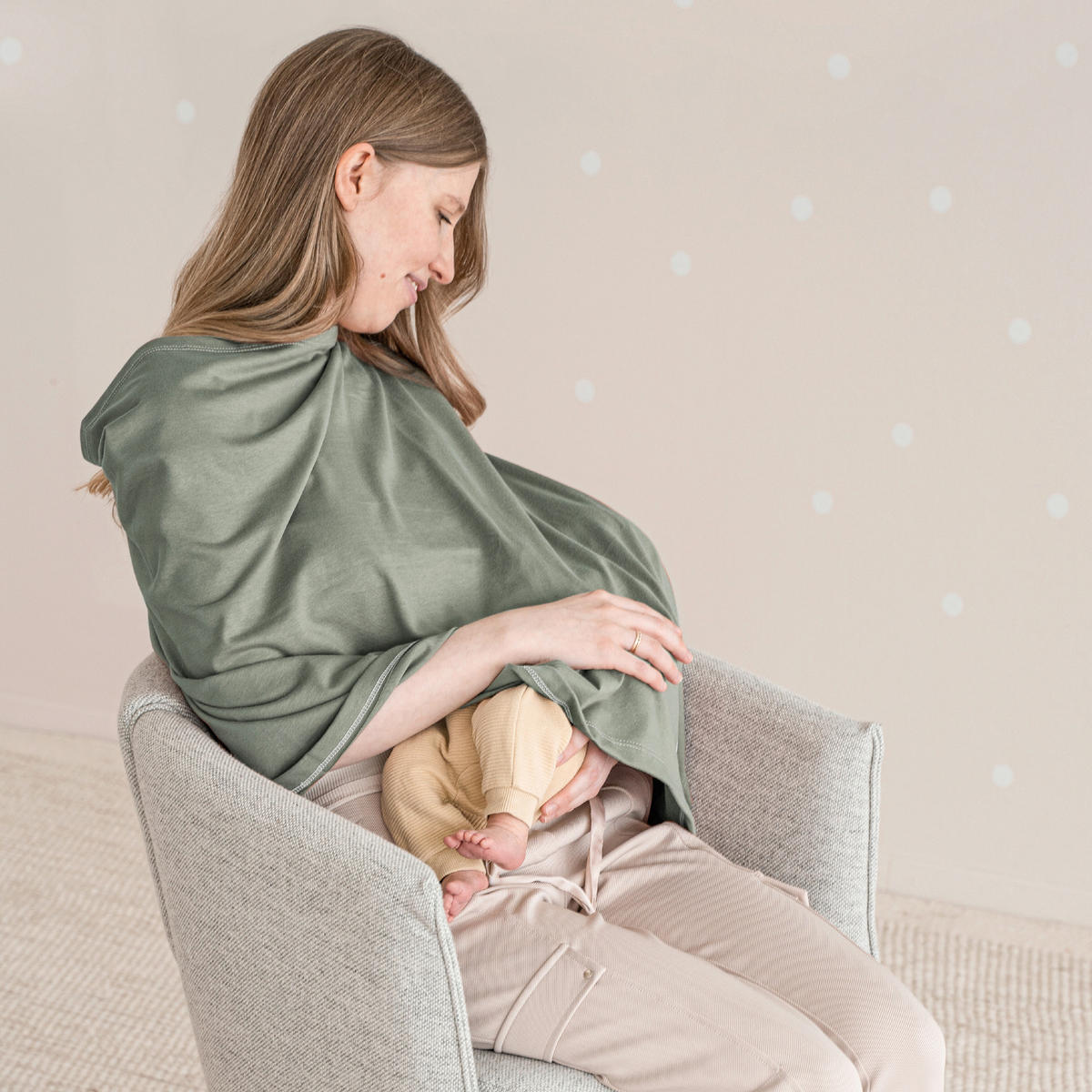 PONCHO 74/60 cm    - Olivgrün, Basics, Textil (74/60cm) - Zöllner