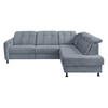 ECKSOFA in Chenille Hellblau  - Schwarz/Hellblau, Modern, Textil/Metall (270/198cm) - Livetastic