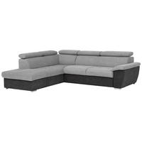 ECKSOFA in Mikrofaser Schwarz, Silberfarben  216/262 cm  - Chromfarben/Silberfarben, Design, Textil/Metall (216/262cm) - Livetastic