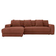 ECKSOFA  in Cord Bronzefarben  182/302 cm  - Schwarz/Bronzefarben, MODERN, Kunststoff/Textil (182/302cm) - Carryhome
