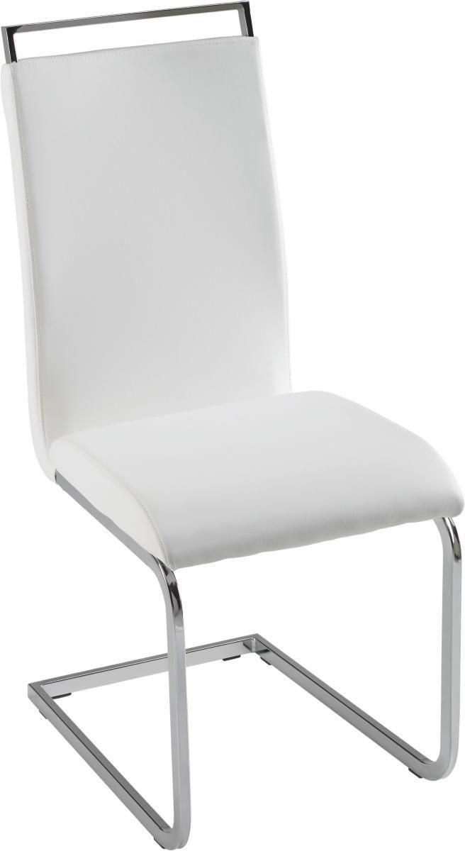 STOLICA  bijela, boje kroma  metal, tekstil      - bijela/boje kroma, Design, metal/tekstil (43/98/56cm) - Carryhome