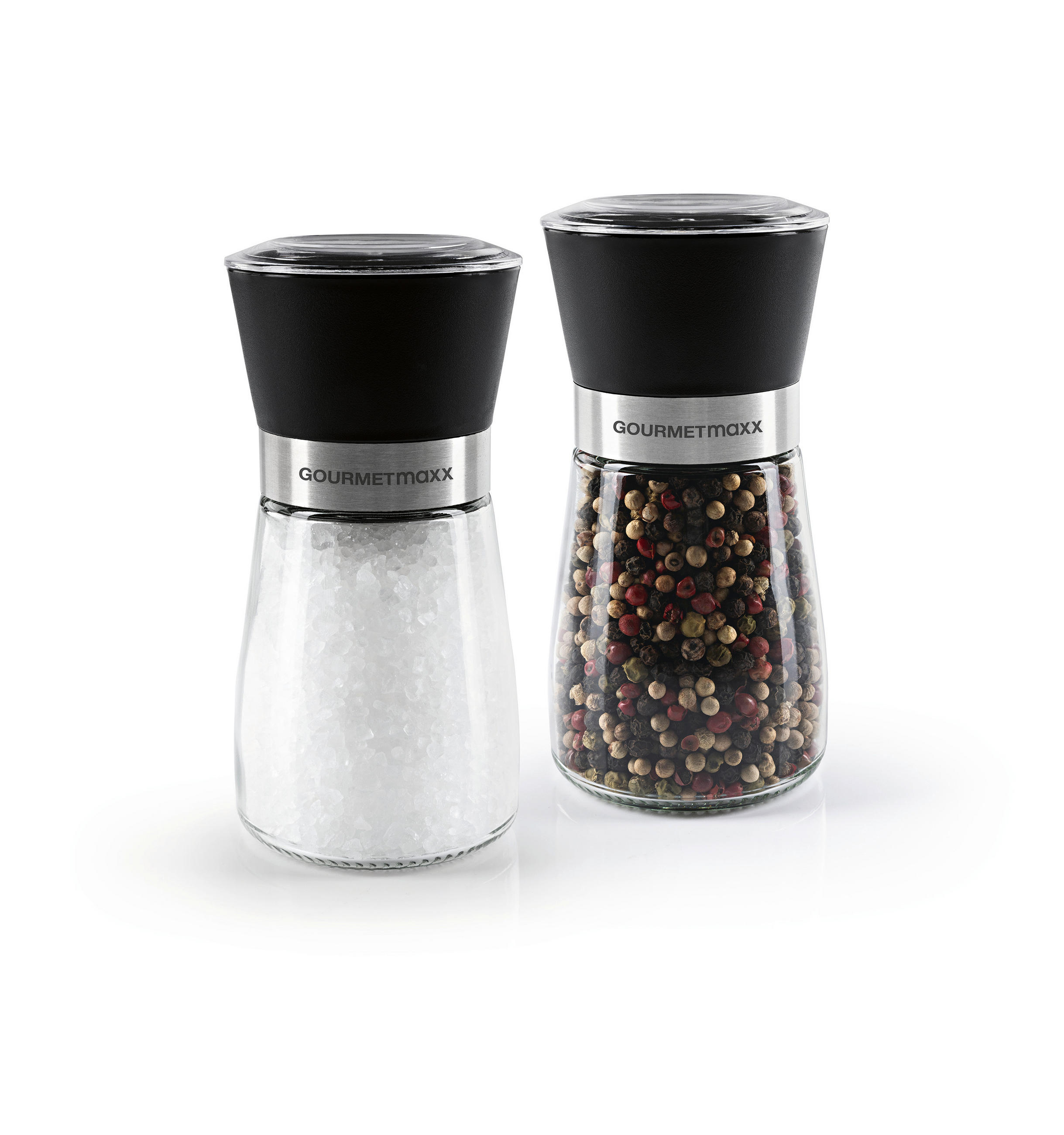 SALZ- UND PFEFFERMÜHLE GOURMETmaxx  - Schwarz, Basics, Glas/Keramik (6,5/13cm)