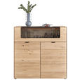 HIGHBOARD Wildeiche  121,9/121,5/45,2 cm  - Wildeiche, Natur, Glas/Holz (121,9/121,5/45,2cm) - Valnatura