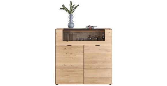 HIGHBOARD Wildeiche  121,9/121,5/45,2 cm  - Wildeiche, Natur, Glas/Holz (121,9/121,5/45,2cm) - Valnatura
