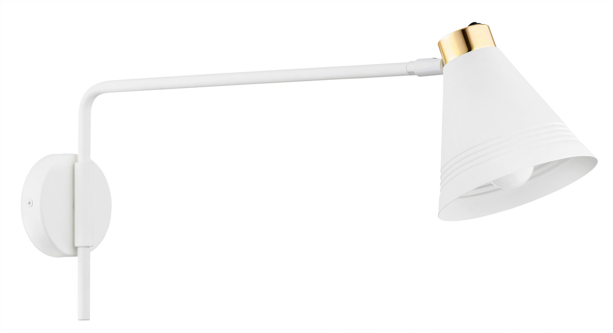 WANDLEUCHTE 24/57/15 cm   - Goldfarben/Weiß, Basics, Metall (24/57/15cm)