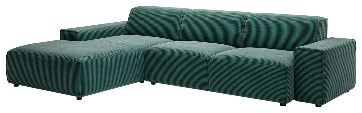 Freisteller von Pure Home Lifestyle ECKSOFA 9125 Dunkelgrün Cord.