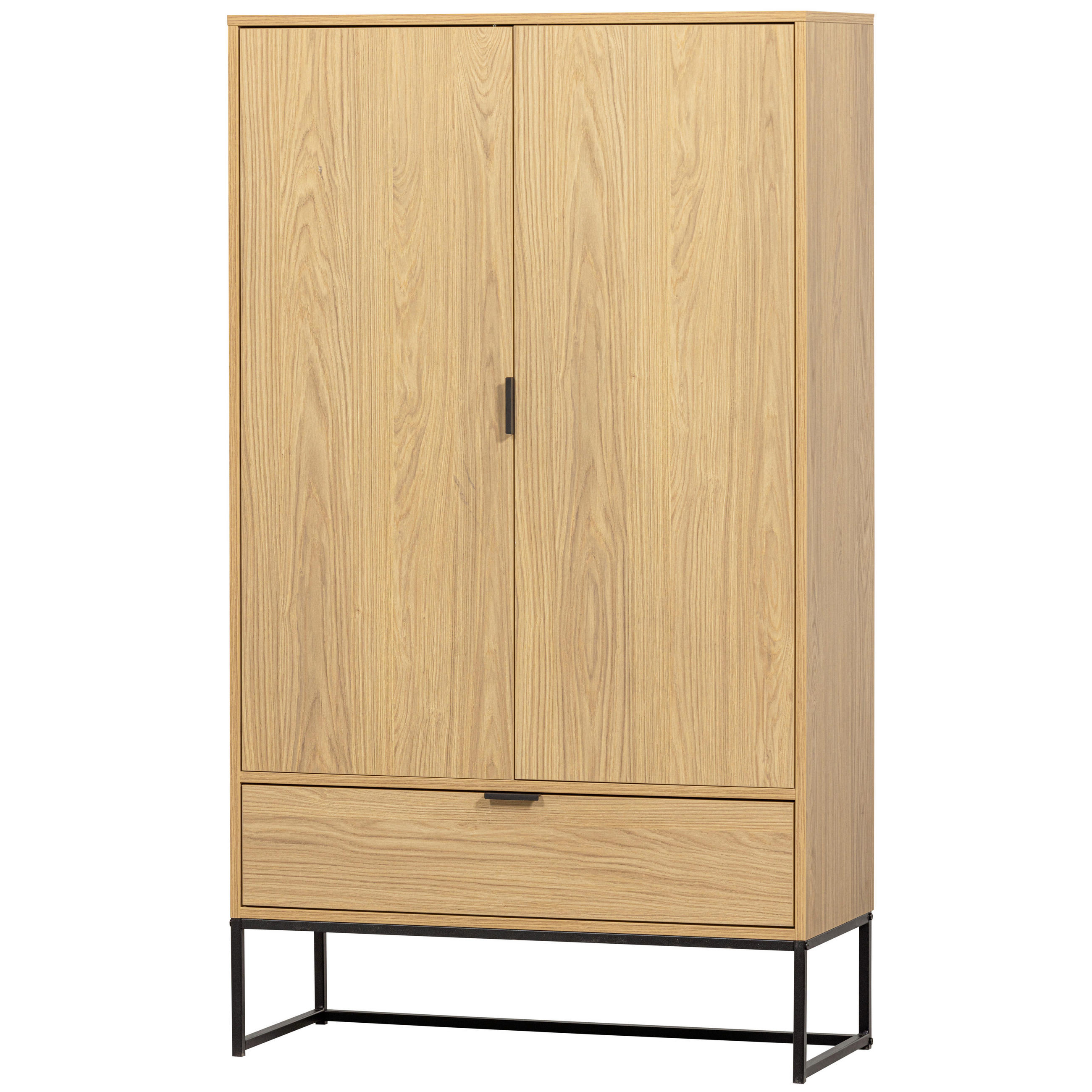 MEHRZWECKSCHRANK 85/149/36 cm  in Eichefarben  - Eichefarben/Schwarz, Design, Holz/Metall (85/149/36cm) - Livetastic