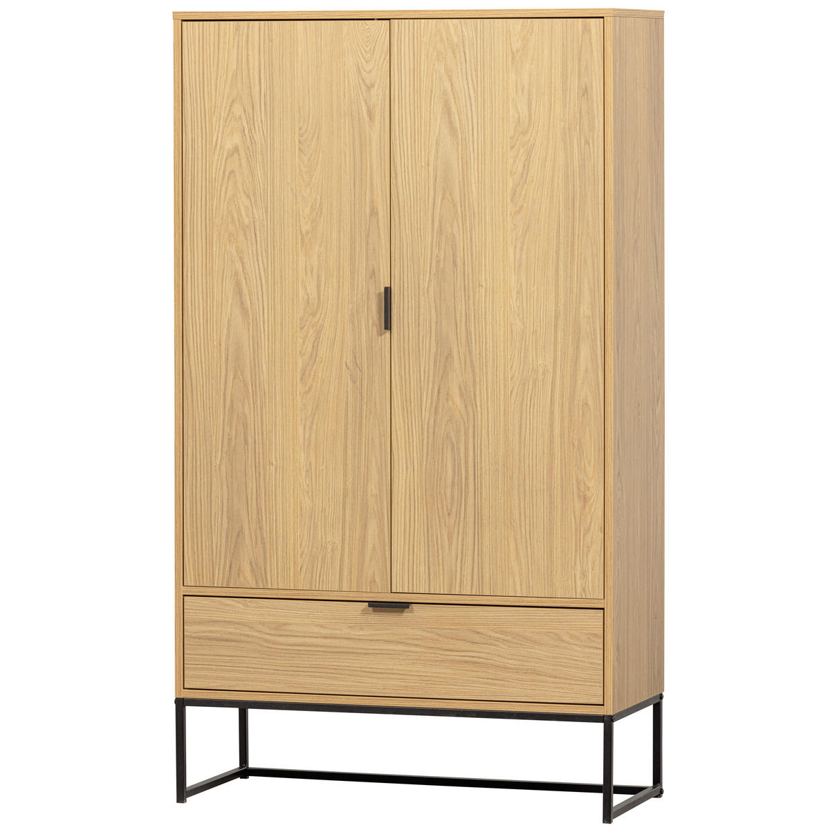 MEHRZWECKSCHRANK 85/149/36 cm  in Eichefarben  - Eichefarben/Schwarz, Design, Holz/Metall (85/149/36cm) - Livetastic