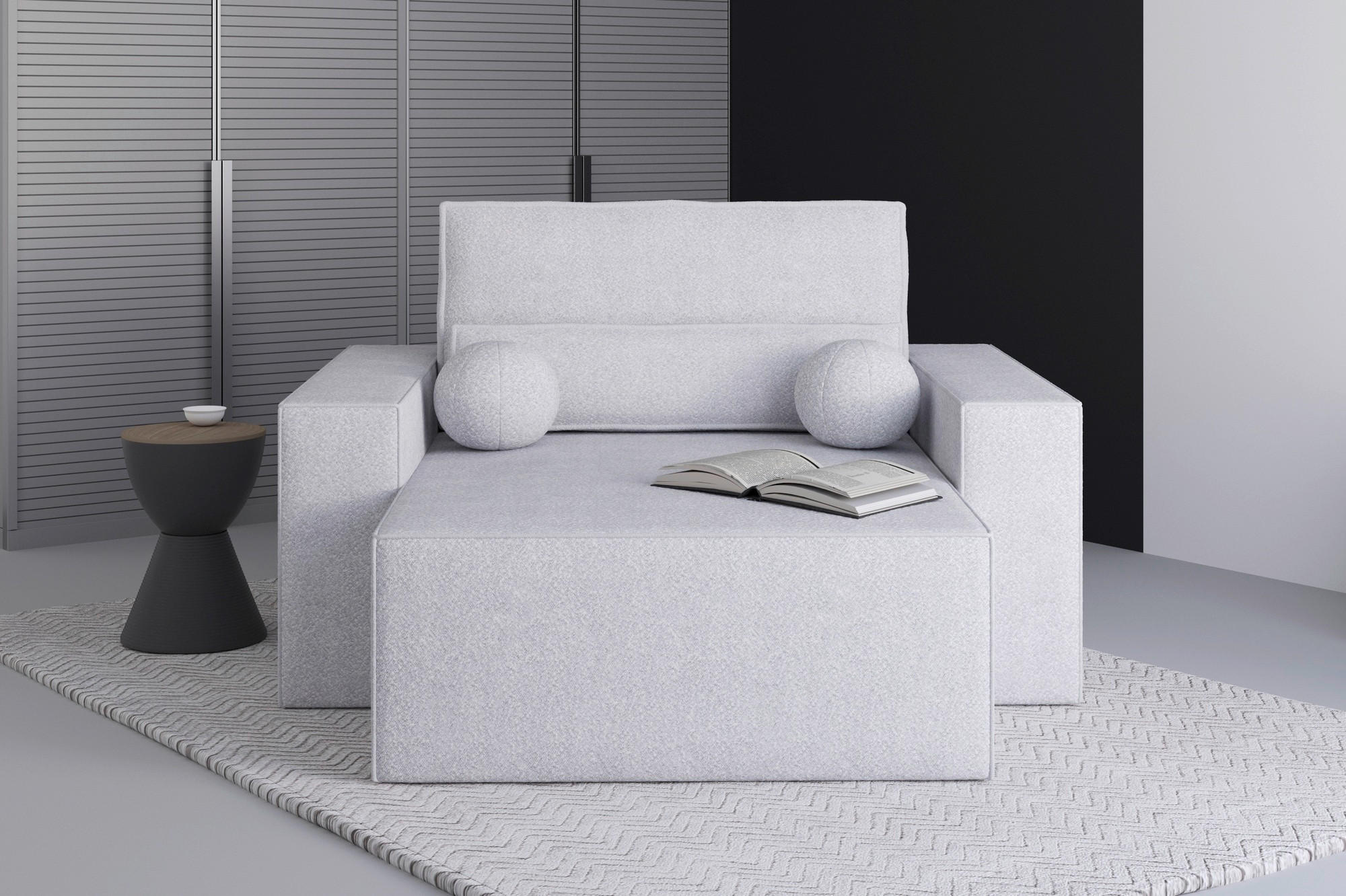 Mid.you Xxl-Sessel Brazil Mini Chaise Hellgrau 146x85x162 cm