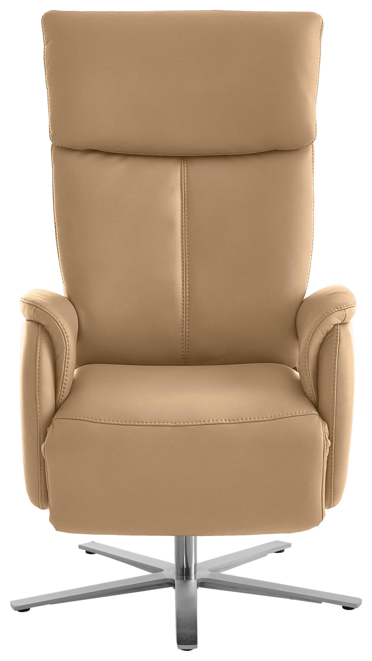 RELAXSESSEL in Leder Honig  - Edelstahlfarben/Honig, Design, Leder/Metall (70/124/85cm) - Cantus