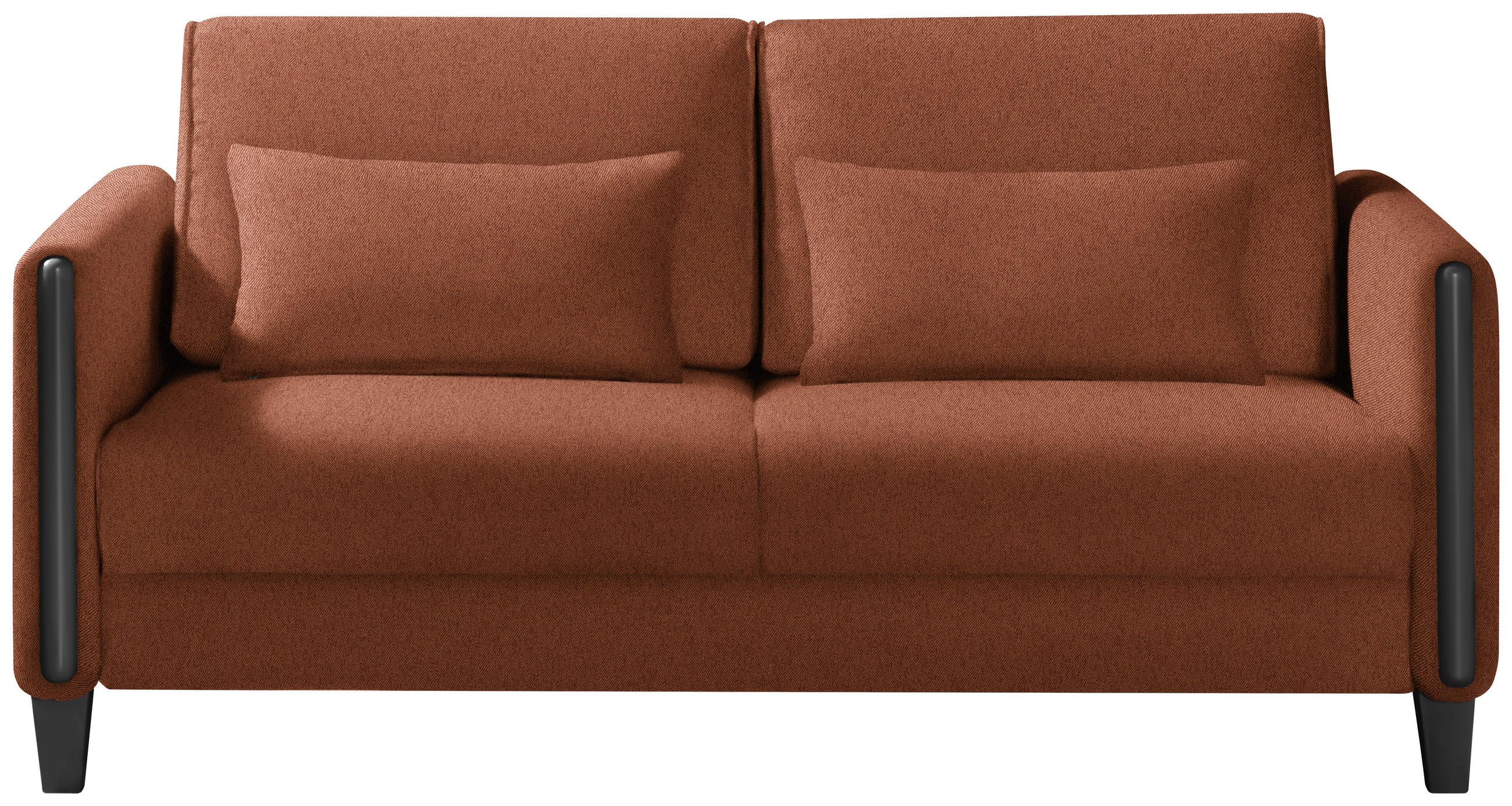 SCHLAFSOFA in Holz, Textil Schwarz, Rostfarben  - Rostfarben/Schwarz, Design, Holz/Textil (174/88/104cm) - Niels Andersson